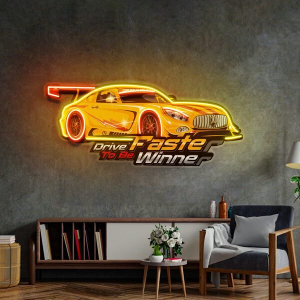 Drive Faster LED Neon Sign Light Pop Art