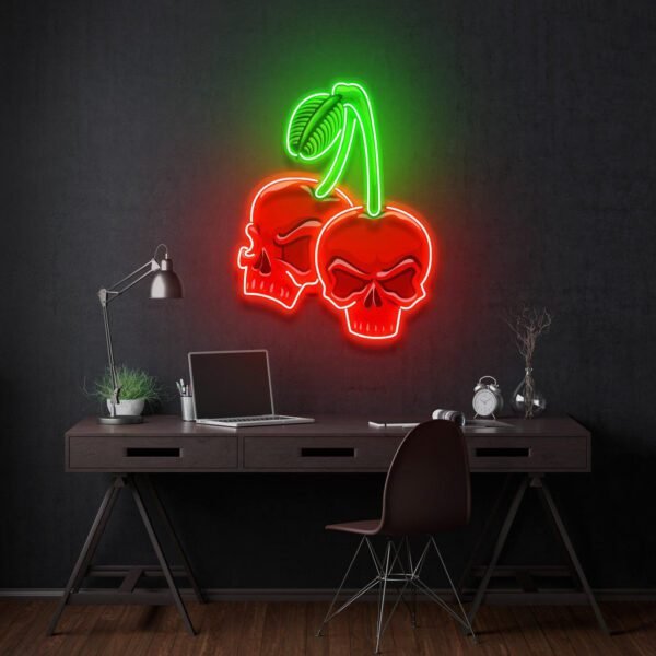 Skull Cherry Led Neon Acrylic Artwork