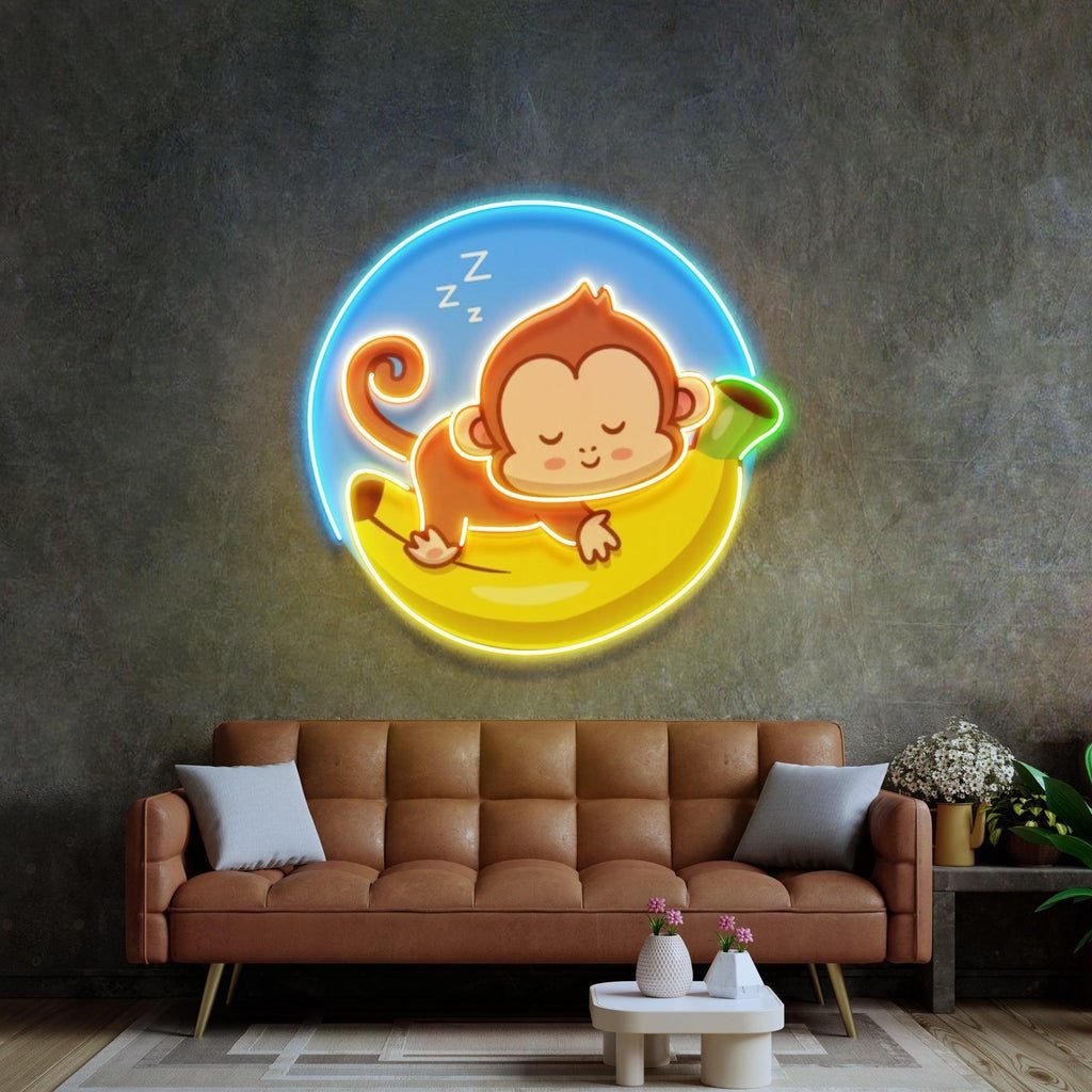 SleepingMonkey_2_1024x Sleeping Monkey Led Neon Acrylic Artwork - Image 2